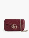 Gucci Women's Mini Gg Marmont Bag With Card Holder In Burgundy