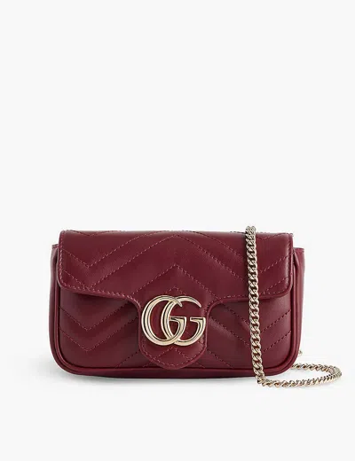 GUCCI WOMENS GUCCI MINI MARMONT QUILTED LEATHER CROSS-BODY BAG