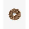 Gucci Womens Sand/light Brown Gg-monogram Crystal-embellished Canvas Hair Scrunchie In Sand/light Brown