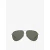 Gucci Womens Silver Gg1677s Aviator Metal Sunglasses In Silver