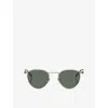 Gucci Womens Silver Gg1875s Oval-frame Metal Sunglasses In Silver