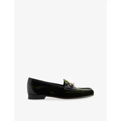 Gucci Womens Horesebit 1953 Moccasin Velvet Loafers Verde Bosco Eur 38/5 Uk In Black