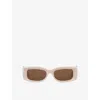 Gucci Womens Gg1528s Square-frame Acetate Sunglasses White In White