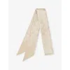 Gucci Womens  Gg-pattern Silk Neck Bow In White/ivory