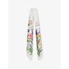 Gucci Womens White/multicolor Fly Flora Silk Scarf