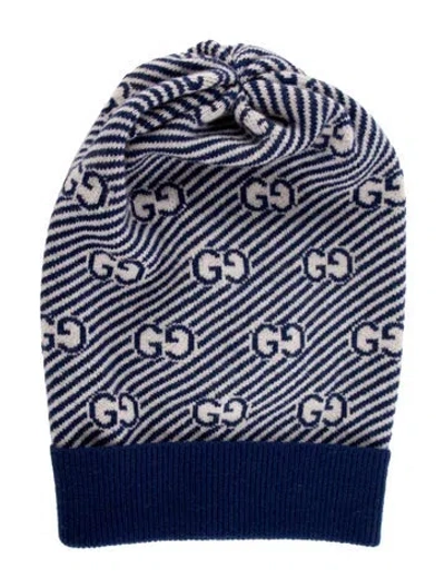 Pre-owned Gucci Womens' Wool Beanie  W/tags In Blue