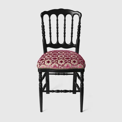 Gucci Wood Chair With Gg Bees And Stars In Grau