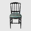 Gucci Wood Chair With Gg Bees And Stars In Schwarz