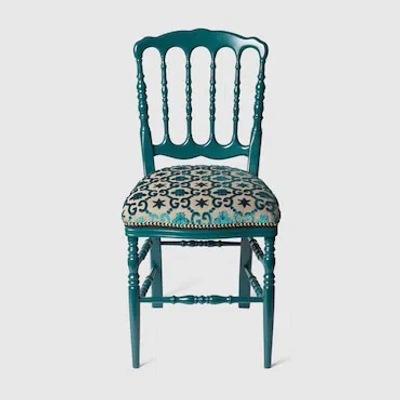 Gucci Stuhl Aus Holz Mit Gg Jacquard In Undefined