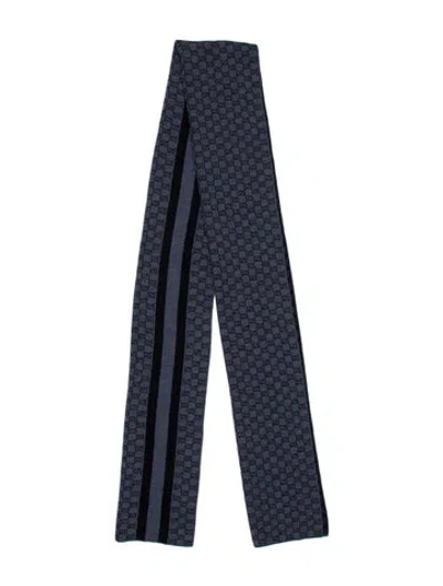 Pre-owned Gucci Wool 2019 Scarf W/ Tags In Blue