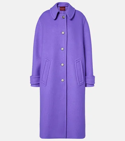 Gucci Wool And Cashmere-blend Coat In Purple