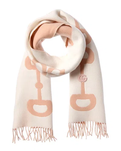 Gucci Wool & Cashmere-blend Scarf In White