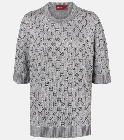 Gucci Wool And Cashmere-blend Sweater In Grey