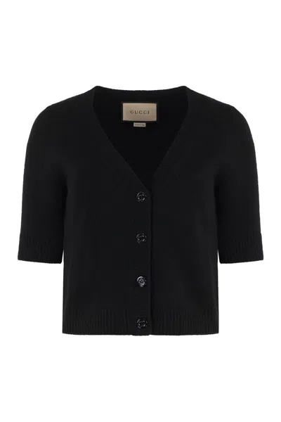 Gucci Wool And Cashmere Cardigan In Black