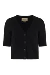 Gucci V-neck Wool-cashmere Cardigan In Black