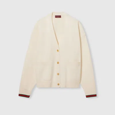 Gucci Wool And Cashmere Cardigan In Metallic