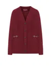 Gucci Wool And Cashmere Cardigan In Red