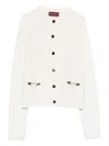 Gucci Women Wool And Cashmere Cardigan With Metal Horsebit In White