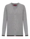 Gucci Grey Wool And Cashmere Web Cardigan In Grey