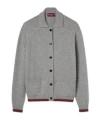 Gucci Wool And Cashmere Cardigan With Web In Multi