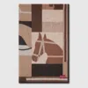 Gucci Wool And Cashmere Jacquard Blanket In Brown