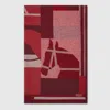 Gucci Wool And Cashmere Jacquard Blanket In Red