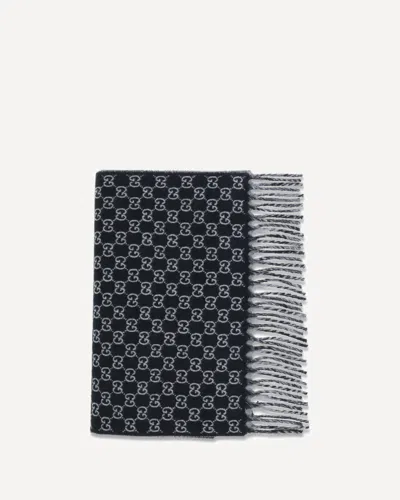 Gucci Wool And Cashmere Scarf With A Gradient Gg Motif In Black