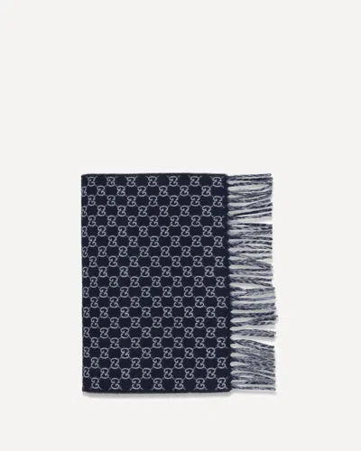 Gucci Wool And Cashmere Scarf With A Gradient Gg Motif In Blue