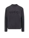 Gucci Logo-embroidered Ribbed Sweater In Gray