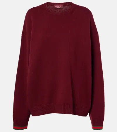 Gucci Oversize Wool And Cashmere Sweater In Red