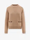 Gucci Womens Horsebit Raglan-sleeves Wool And Cashmere Jumper Dusty Dark Grey Mc In Brown