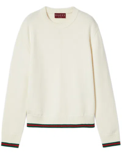 GUCCI GUCCI WOOL AND CASHMERE SWEATER WITH WEB