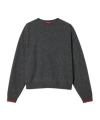 Gucci Grey Web Detail Wool Sweater In Black