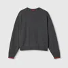 Gucci Grey Web Detail Wool Sweater In Grey