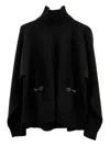 Gucci Wool And Cashmere Turtleneck Sweater With Horsebit In Black