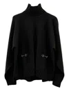 Gucci Wool And Cashmere Turtleneck Sweater With Horsebit In Black