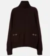 Gucci Wool And Cashmere Turtleneck Sweater In Animal Print