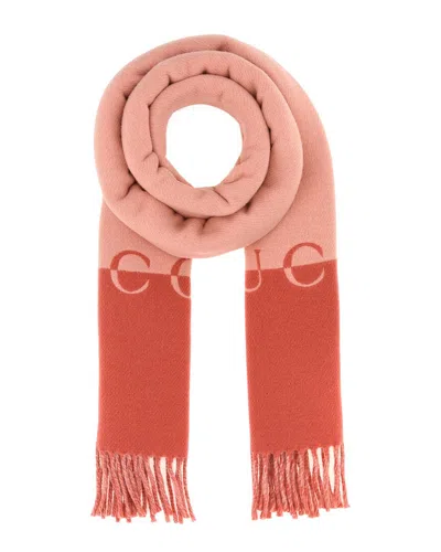 Gucci Two-tone Wool Blend Scarf In Orange