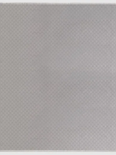 Gucci Wool And Cotton Shawl In Gray