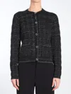 Gucci Interlocking-g Check Cardigan In Black