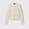 Gucci Checked Lamé Wool-blend Jacquard Blazer In White