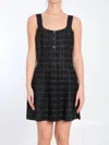 Gucci Check-pattern Lamé-effect Mini Dress