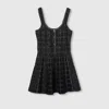 Gucci Wool And Lamé Check Jacquard Dress In Black