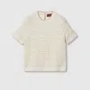 Gucci Checked Lamé Wool-blend Jacquard Top In White