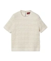 Gucci Checked Lamé Wool-blend Jacquard Top In White And Gold