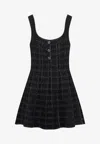 Gucci Black Wool And Jacquard Dress In Black