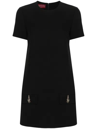 GUCCI WOOL AND SILK BLEND MINI DRESS