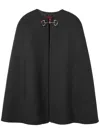 Gucci Reversible Wool Cape With Horsebit Detail In Black