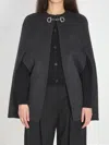 Gucci Reversible Wool Cape With Horsebit Detail In Gray