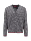 Gucci Wool And Silk Cardigan With Gg Motif